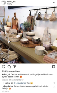 Den lokale bolig- og livsstilsbutik KAiKU sætter en ære i brugen af deres sociale medier
